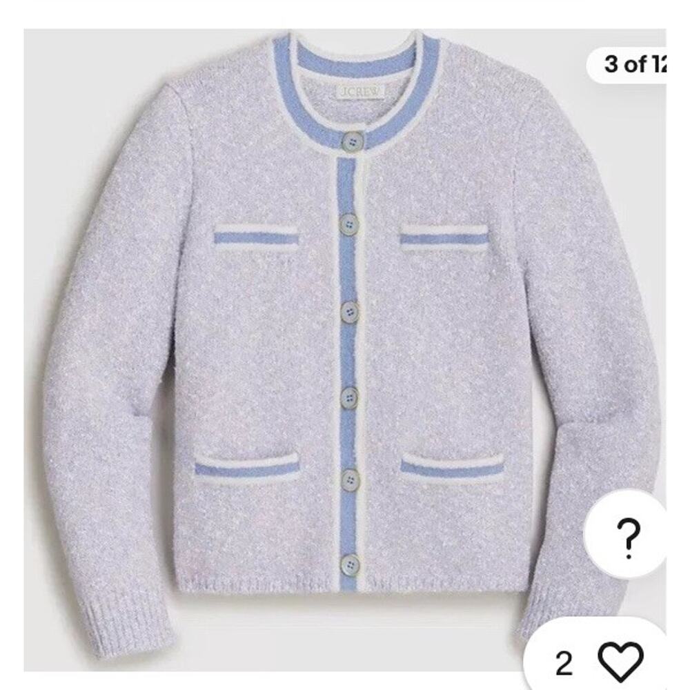 J.Crew Marled Sweater Women’s‎ Sz M Blue Cardigan Quite Luxury Money Preppy